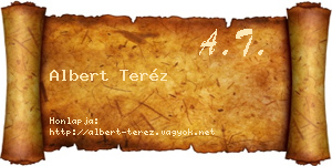 Albert Teréz névjegykártya